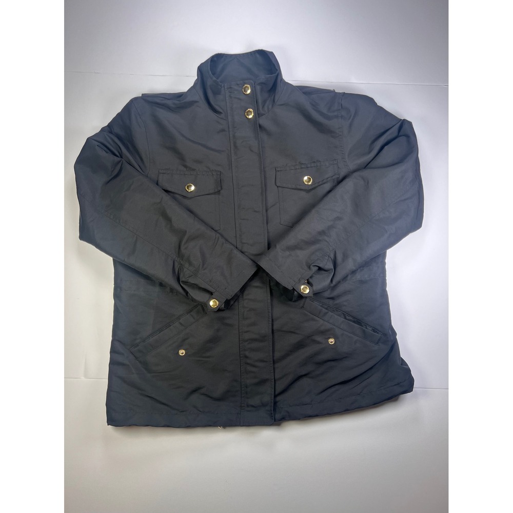 Lauren Ralph Lauren Field Jacket Womens PL Black Gold Hardware Utility Coat